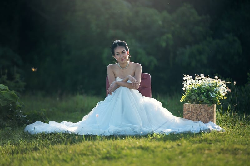 Bride in Ethereal Wedding Dress